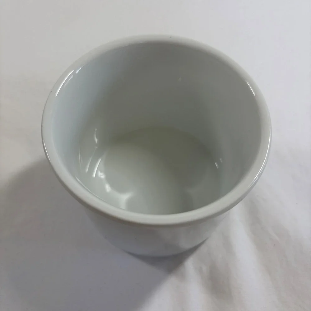 White Ceramic French Butter Bell Crock Farmhouse Embossed Butter Keeper